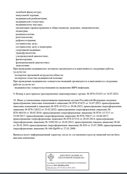 Лицензия Федеральный центр инфекционных болезней на Профессора Попова