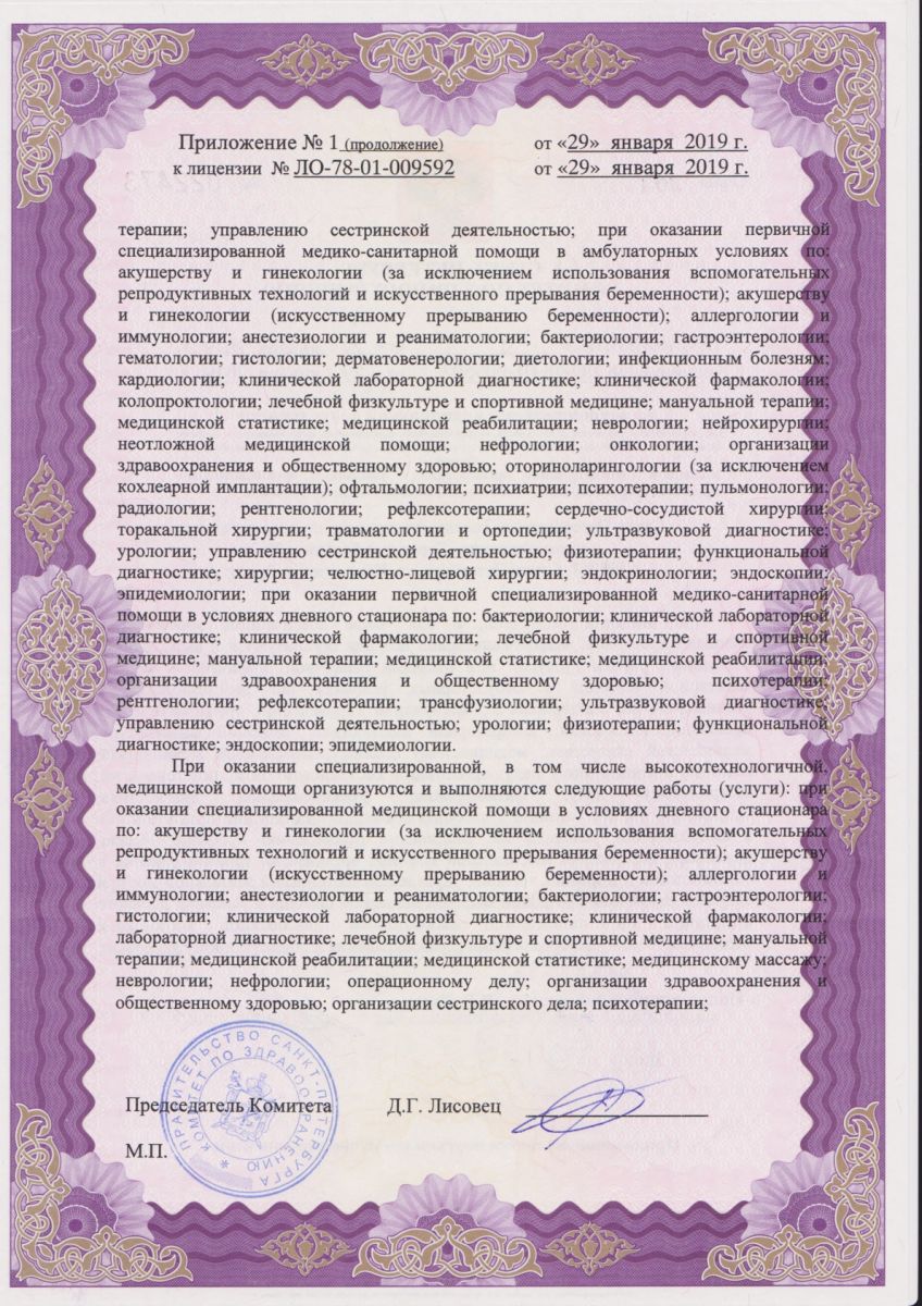 Лицензия Городская больница 26