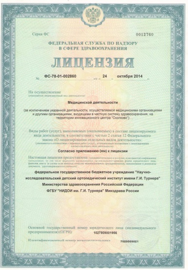 Лицензия Центр имени Турнера