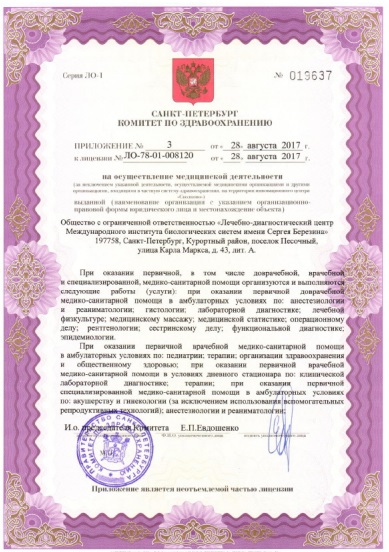Лицензия ЛДЦ Мибс