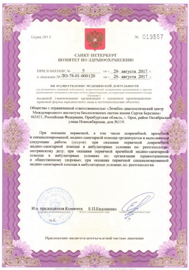 Лицензия ЛДЦ Мибс