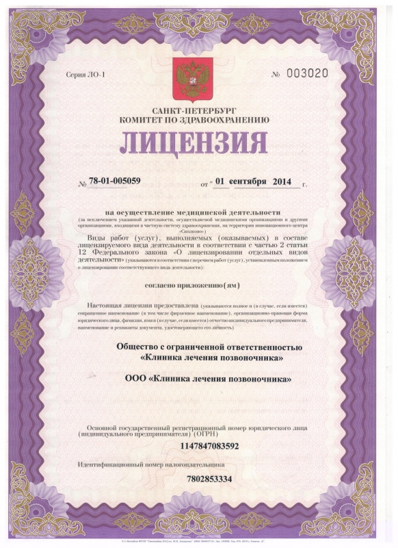 Лицензия Мастерская здоровья