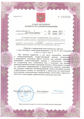 Лицензия МРТ центр Купчино